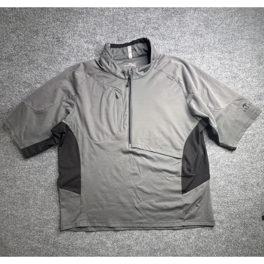 RLX Ralph Lauren Mens XXL Gray 1/2 Zip Golf Pullover Embroidered Doral